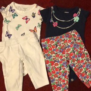 (2) Newborn onsie and pant sets